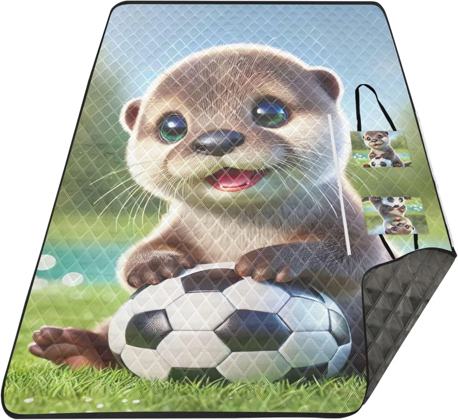 Cute Animal no Sand Beach Blanket Waterproof Cute Picnic Blanket Foldable Outdoor Blankets for Grass 80" x 60"