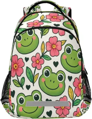 Cute Cartoon Frog Design Waterproof Backpack - Casual Outdoor Sports Daypack with Ergonomic Shoulder Straps#81