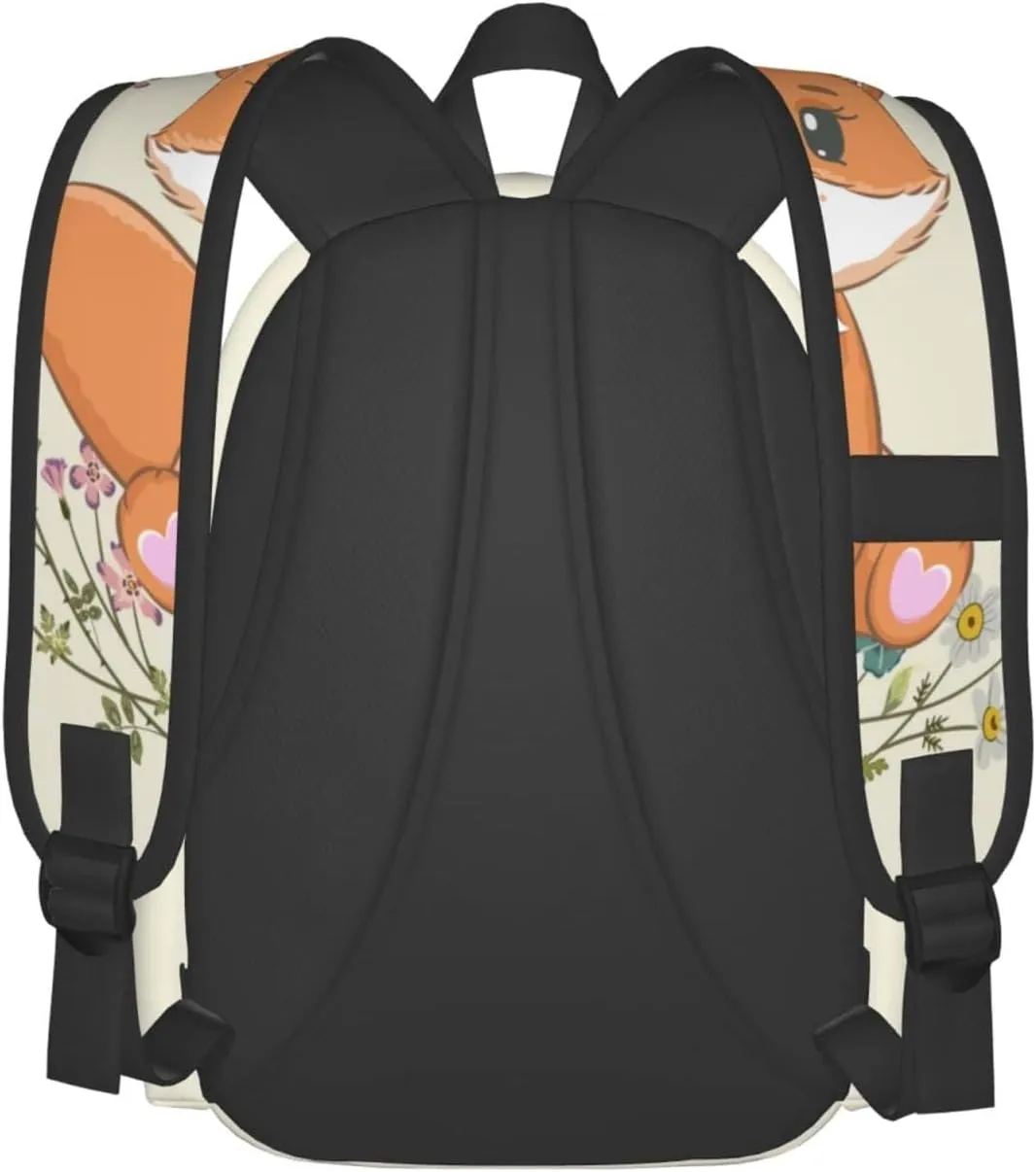 Cute Fox Backpack Large Laptop Backpack Casual Daypack School Bag for Kids teen Boy Girl