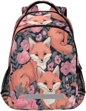 Cute Foxes Design Waterproof Backpack - Casual Outdoor Sports Daypack with Ergonomic Shoulder Straps#148