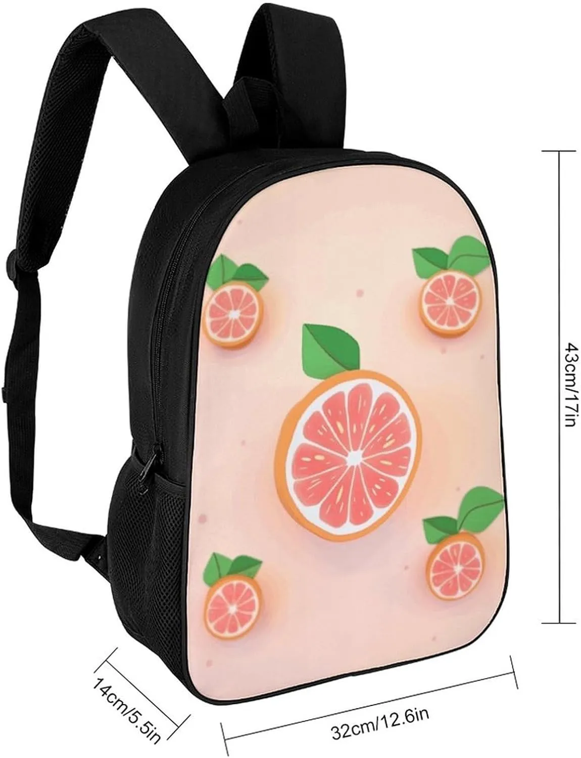 Cute Grapefruit Backpack, Laptop Backpack for Men, 17 Inch Travel Hiking Daypack, Casual Backpack