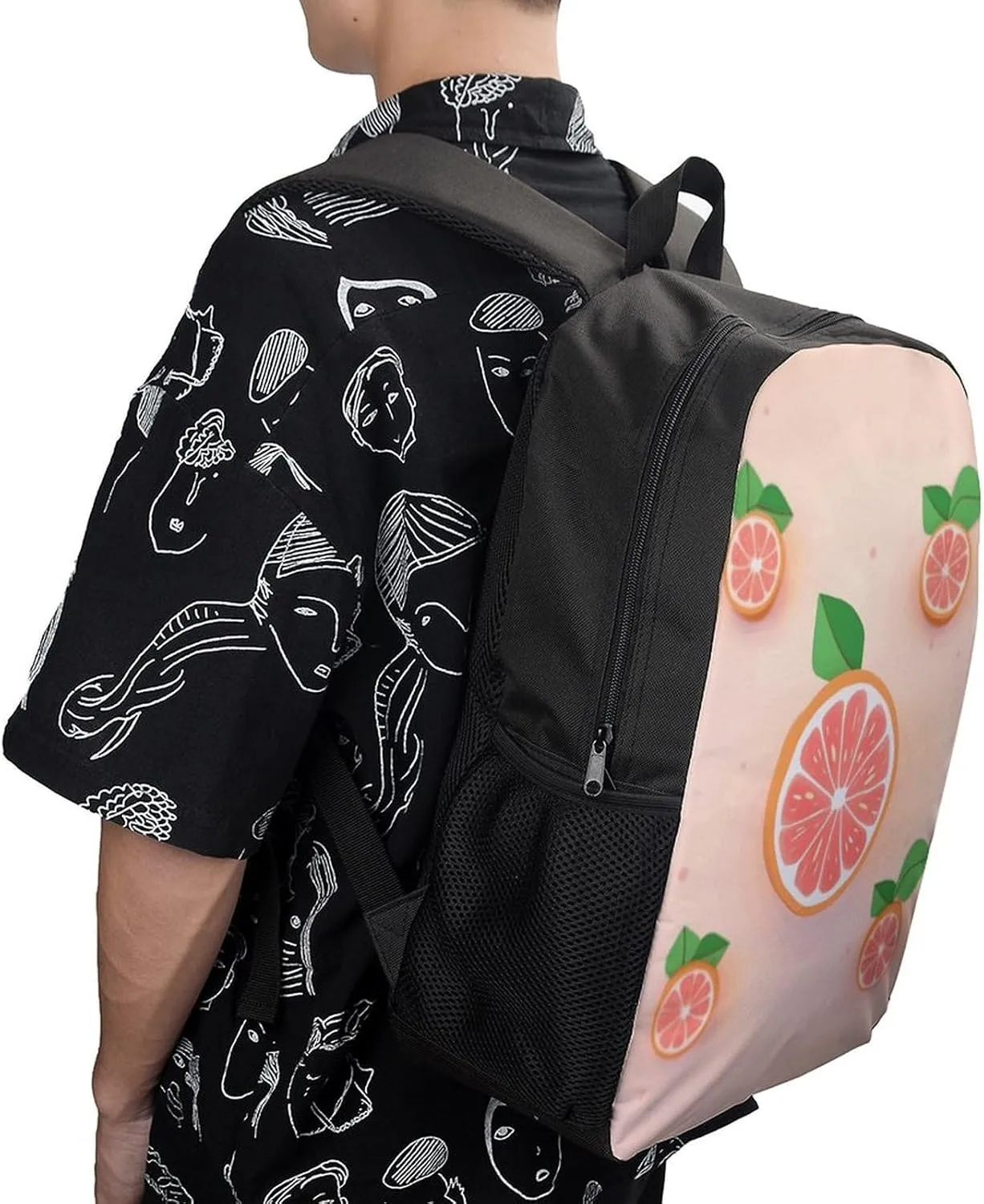 Cute Grapefruit Backpack, Laptop Backpack for Men, 17 Inch Travel Hiking Daypack, Casual Backpack