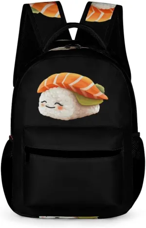 Cute Sleeping Japanese Sushi Travel Laptop Backpack Durable Computer Bag Daypack for Men Women