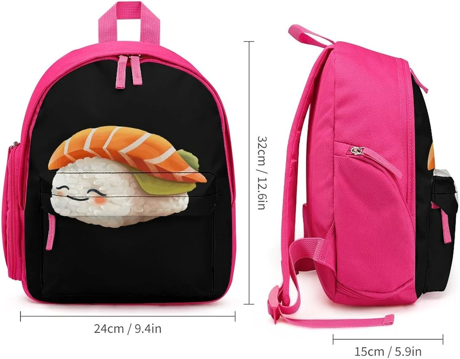 Cute Sleeping Japanese Sushi Travel Laptop Backpack for Men Women Lightweight Shoulder Bag Work Bag Daypack