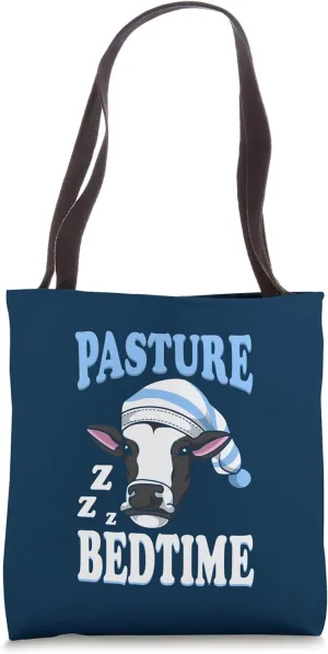 Cute Sleepy Cow Pasture Bedtime Tote Bag