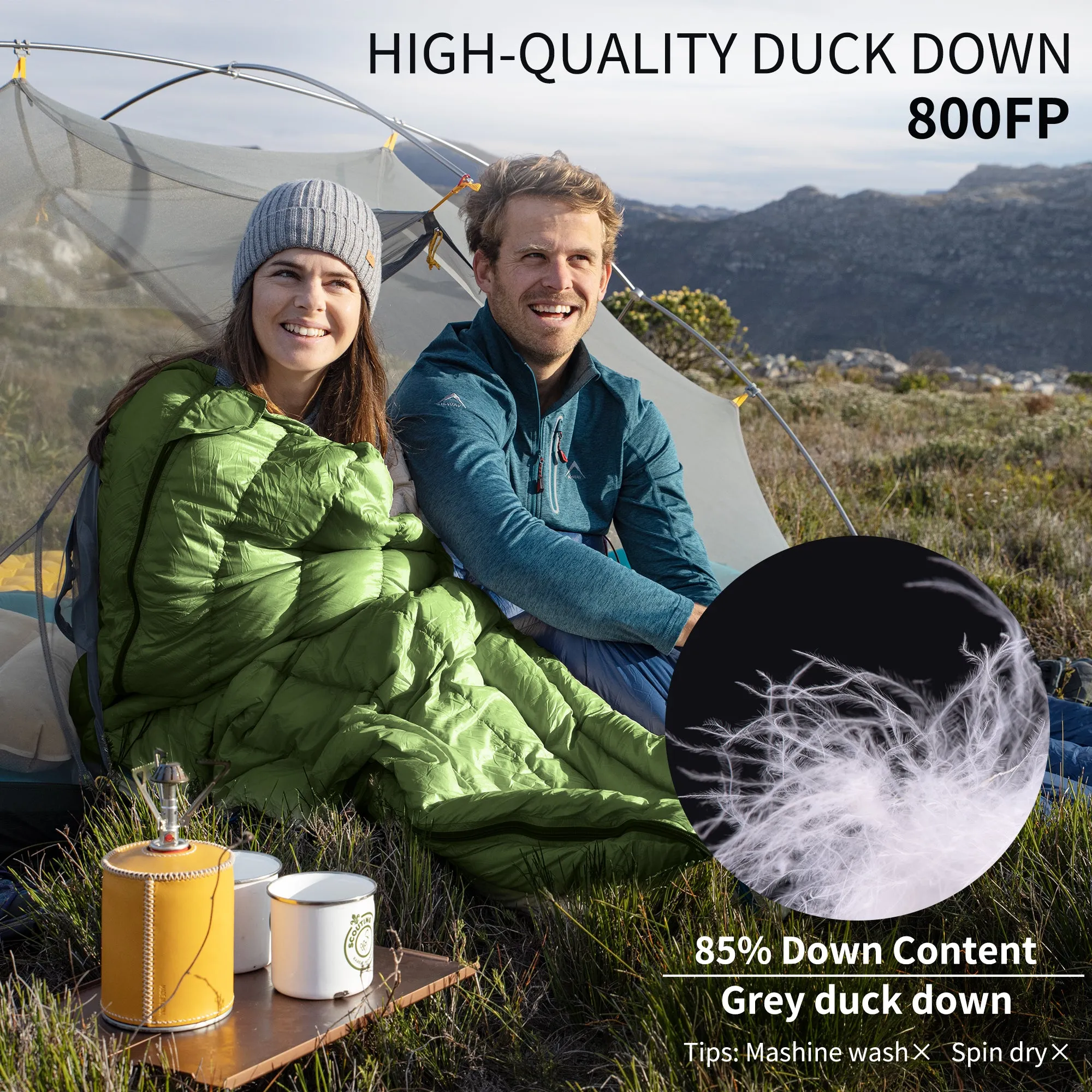 CW295 Duck Down Envelope Sleeping Bag