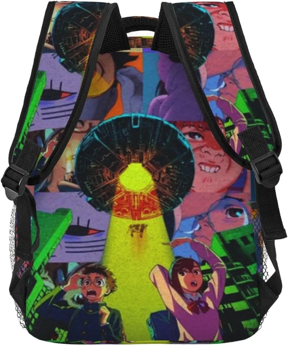 D-adan lightweight casual student backpack with adjustable shoulder straps and cushioned back for comfort Black