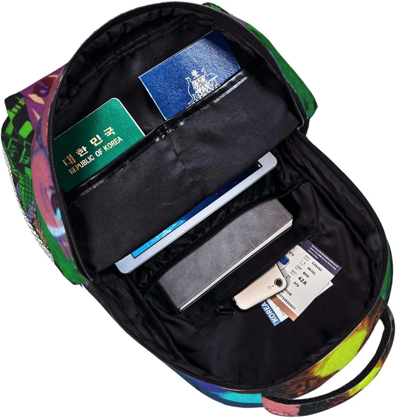 D-adan lightweight casual student backpack with adjustable shoulder straps and cushioned back for comfort Black
