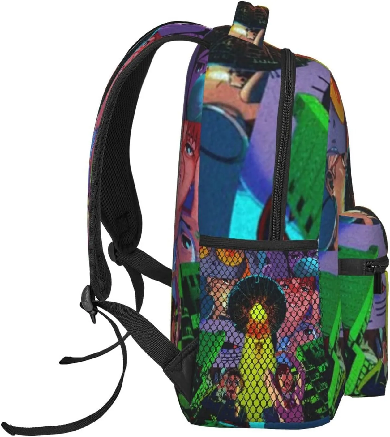 D-adan lightweight casual student backpack with adjustable shoulder straps and cushioned back for comfort Black