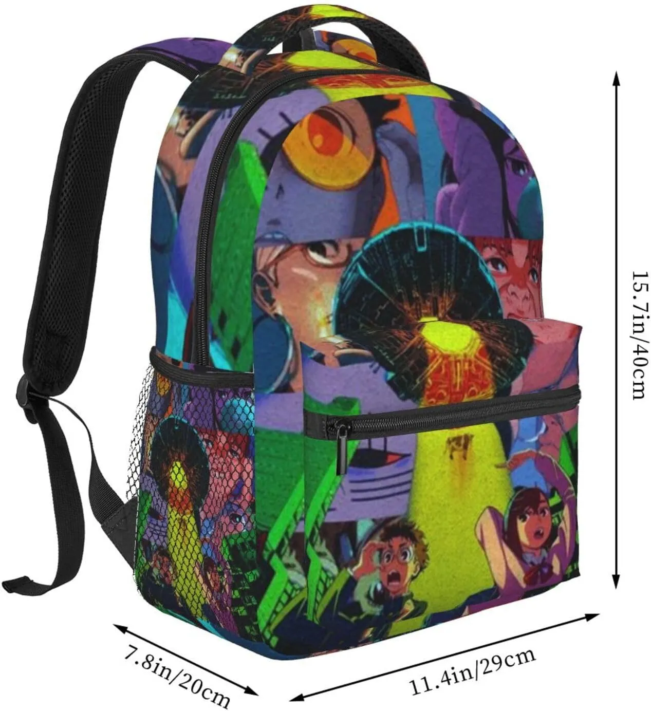D-adan lightweight casual student backpack with adjustable shoulder straps and cushioned back for comfort Black