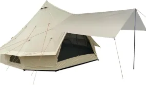 DANCHEL OUTDOOR B2A Large Camping Yurt Tent No Center Pole, Portable Waterproof 4 Season Glamping Bell Tent with Stove Jack 4/8 Person Family Yurts House Living 300D Oxford Nylon, 13ft/16.4ft Khaki