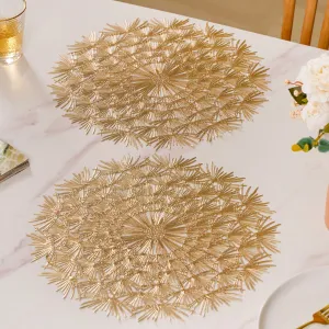 Dandelion Table Mat Set Of 6 Gold