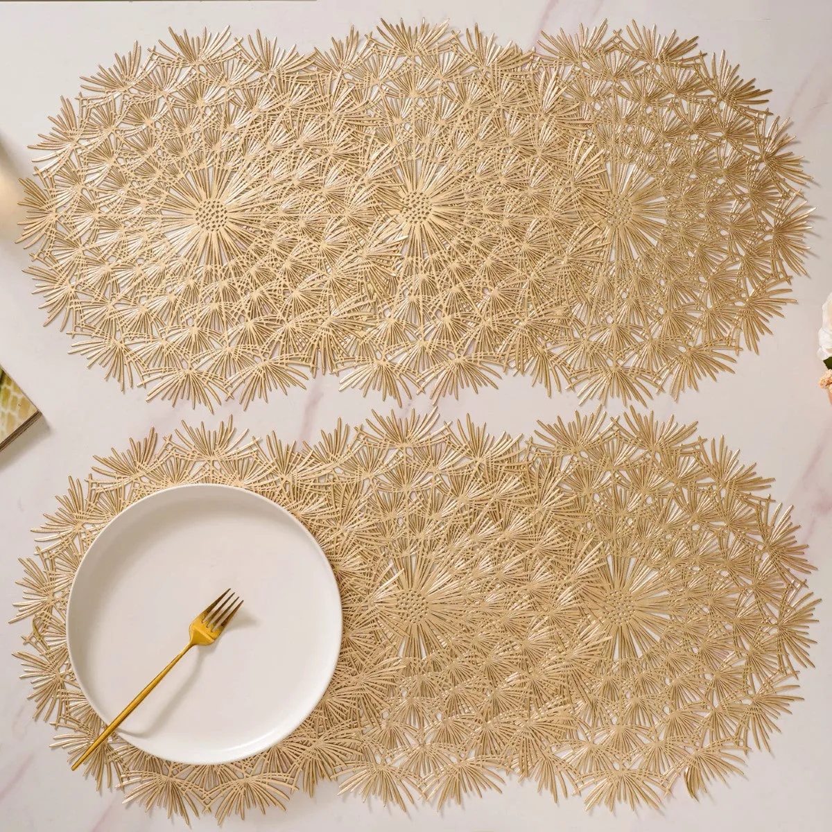 Dandelion Table Mat Set Of 6 Gold