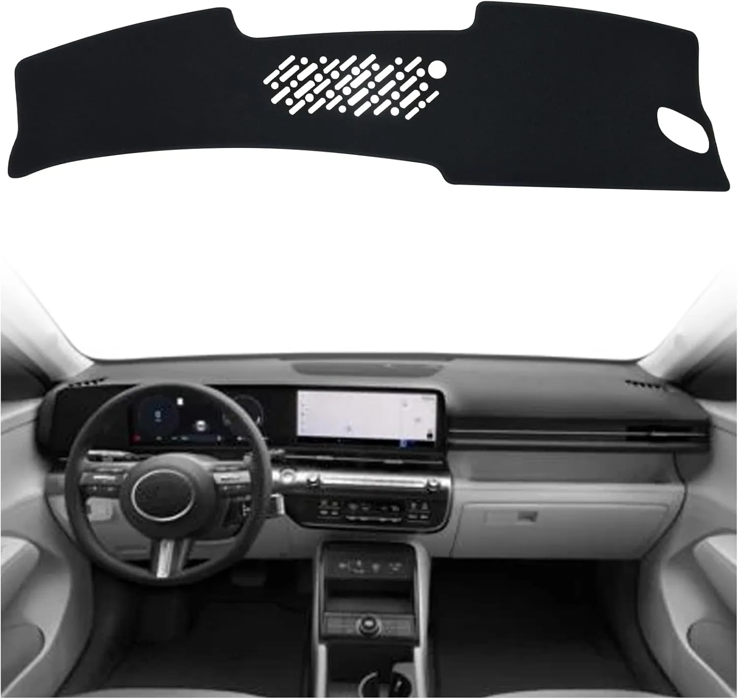 Dashboard Dash Board Cover Mat Carpet UV Rays Protector Compatible with Hyundai Kona SE SEL N Line Limited 2024 2025 Dash Mat Cover Carpet Accessories
