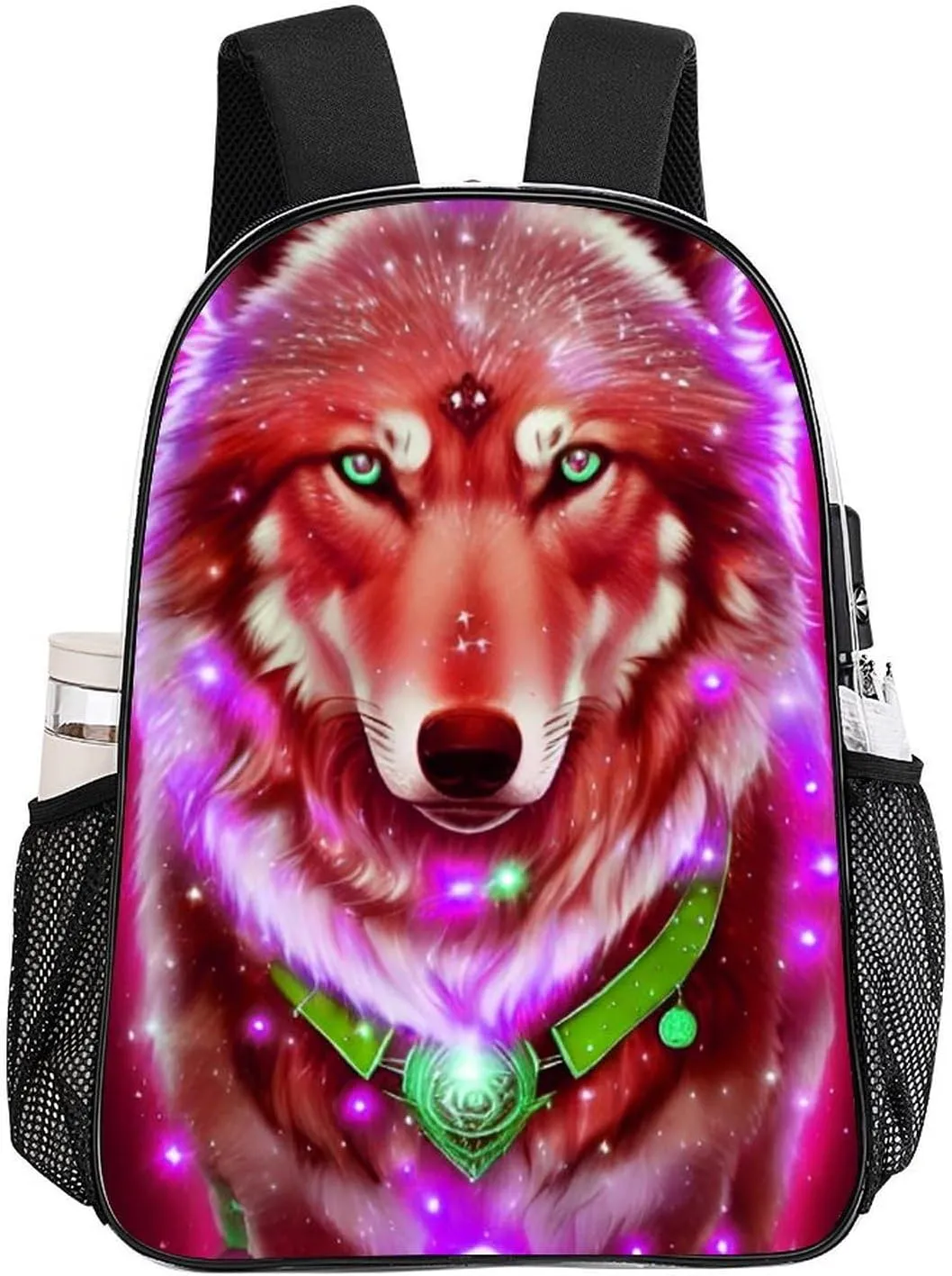 Daypack Backpack Anti-Theft Multipurpose Big Capacity Bookbag - Universe Galaxy Magic Wolf In The Space Art Business Computer Bag Transparent Bag