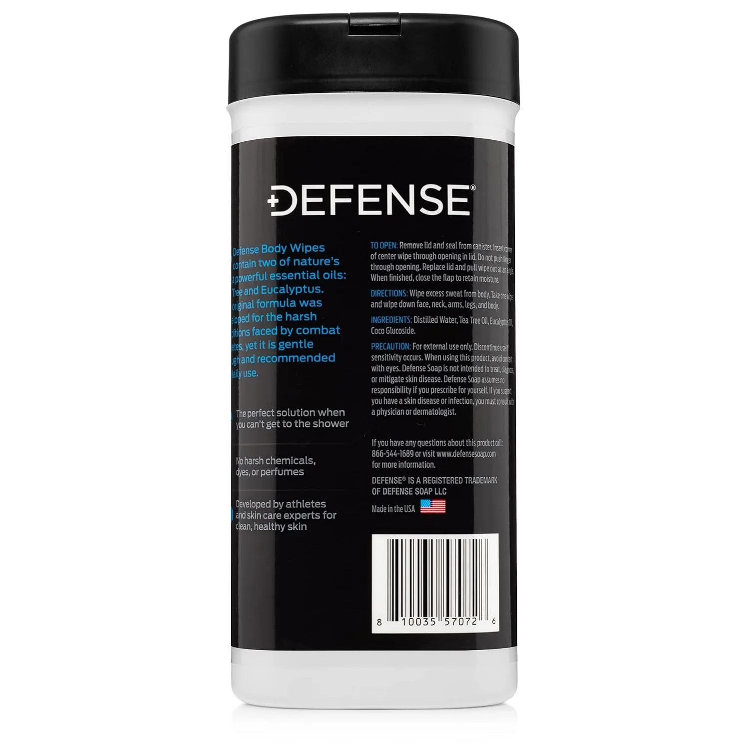 Defense Soap All Natural Body Wipes 2PK with Tea Tree Oil | Wrestling, Combat, Camping, Gym, Post Workout Shower Wipes for Men and Women. 40 Count (Pack of 2)