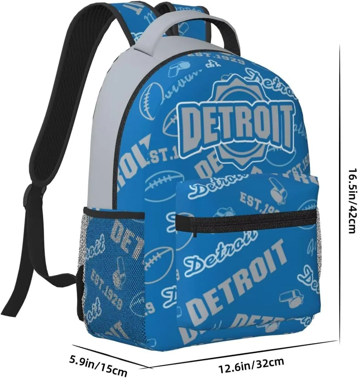 Detroit Backpack for Boys Girls, Sports Backpack,Suitable For School Use,Gift For Men Women Fans