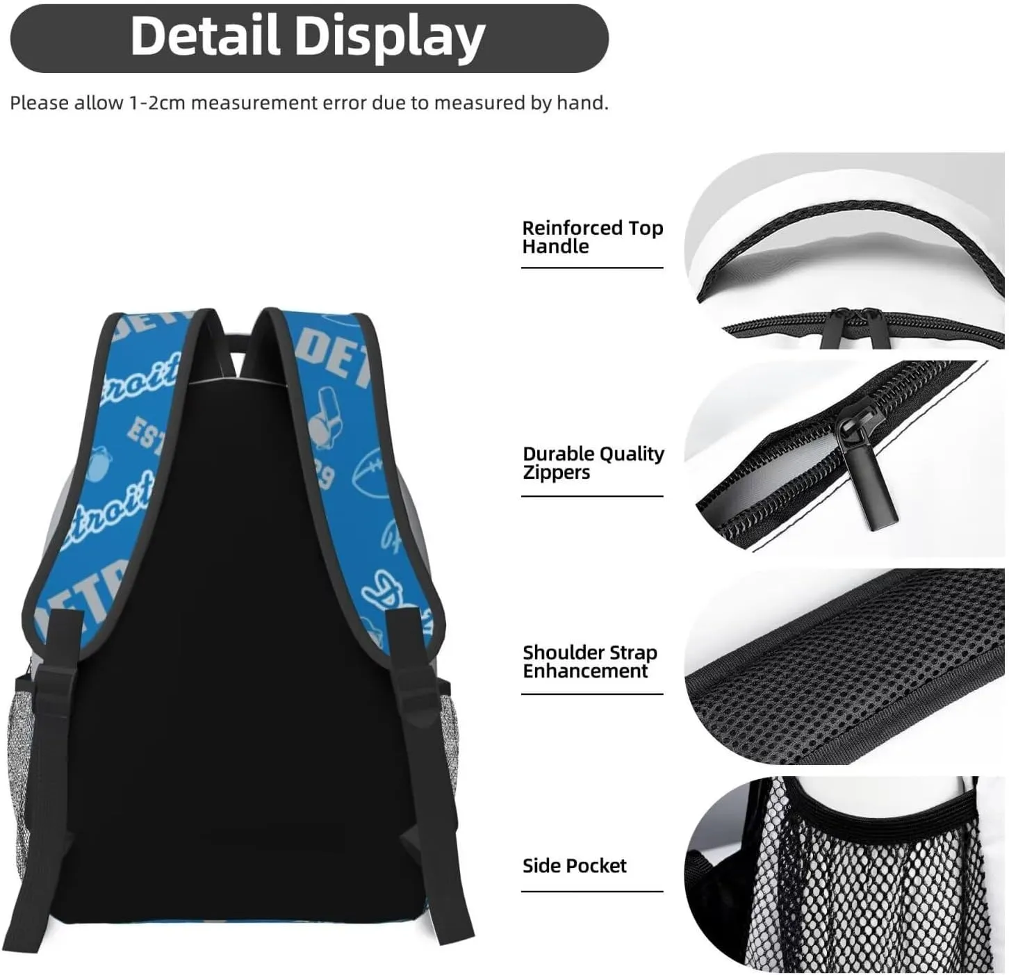 Detroit Backpack for Boys Girls, Sports Backpack,Suitable For School Use,Gift For Men Women Fans