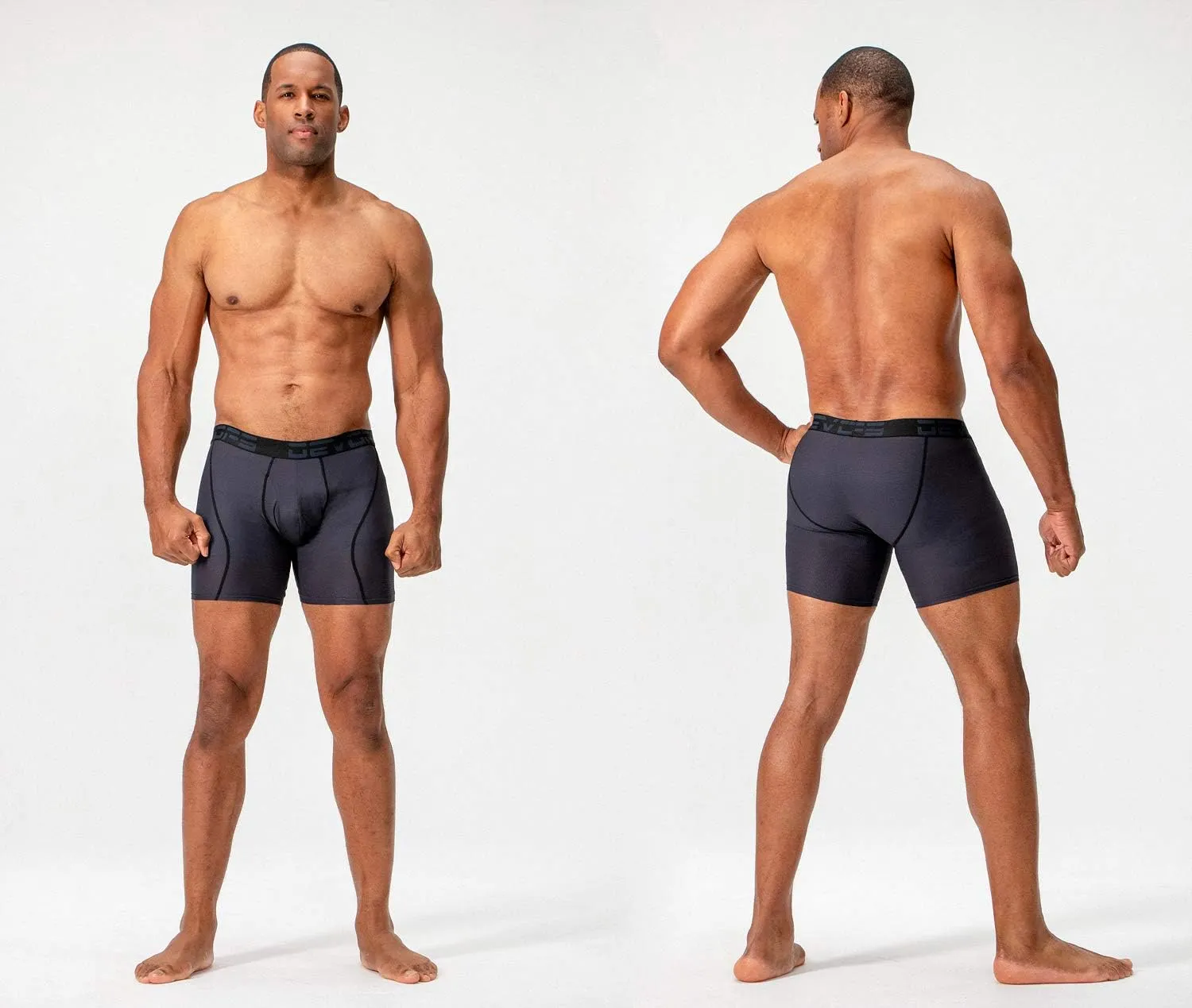 DEVOPS Men's Perfomance Cool Dry Mesh Underwear Boxer Trunk 6-inch Brief (3 Pack)