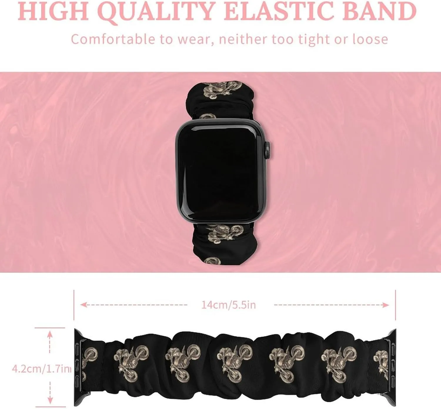 Dirt Motorcycle Mountain Biking Fashion Watch Strap Scrunchies Wristbands Compatible With IWatch Series
