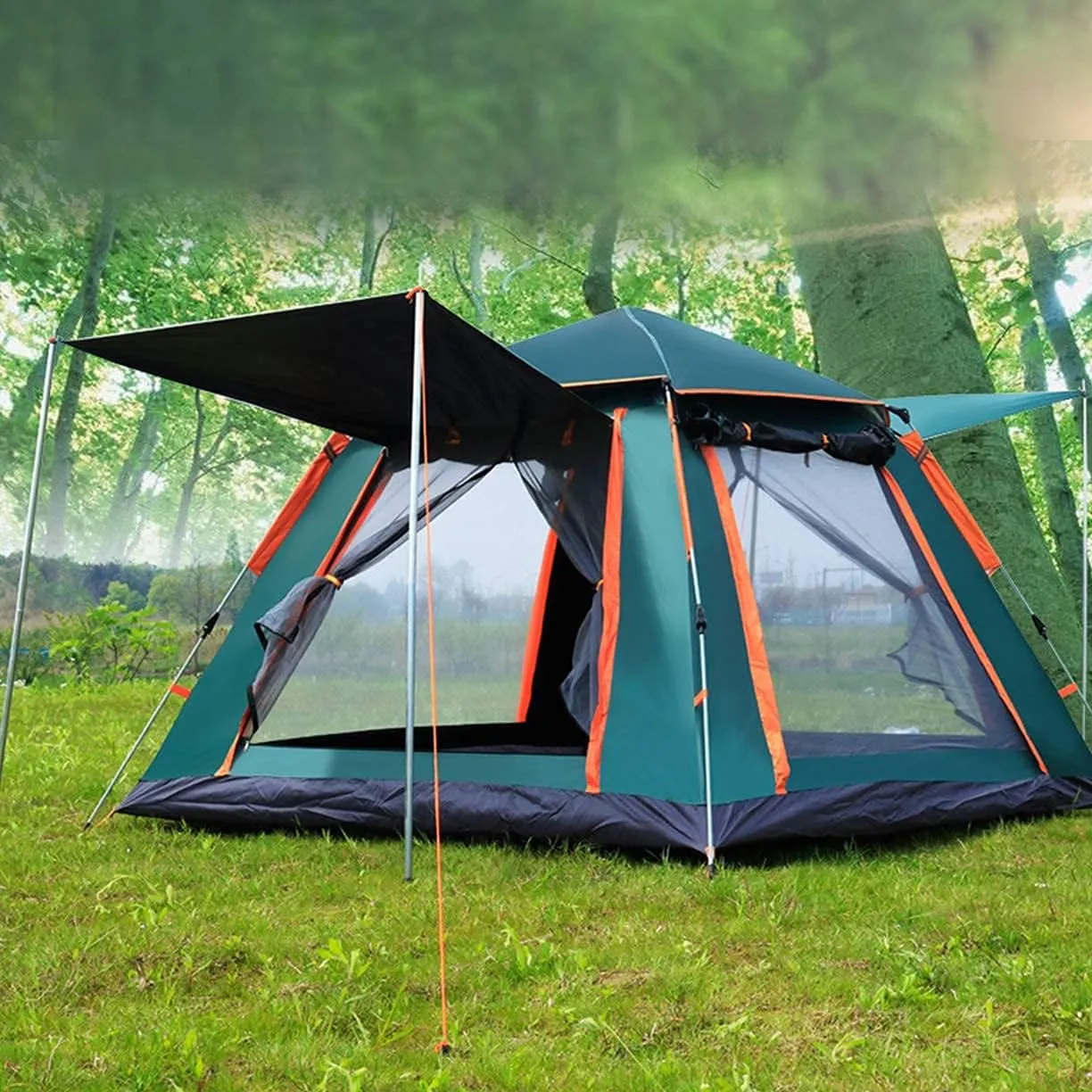 Dome Camping Tent 3-5 Person 4 Season Double Layers Anti-Windproof Tents Family Outdoor Camping Tent