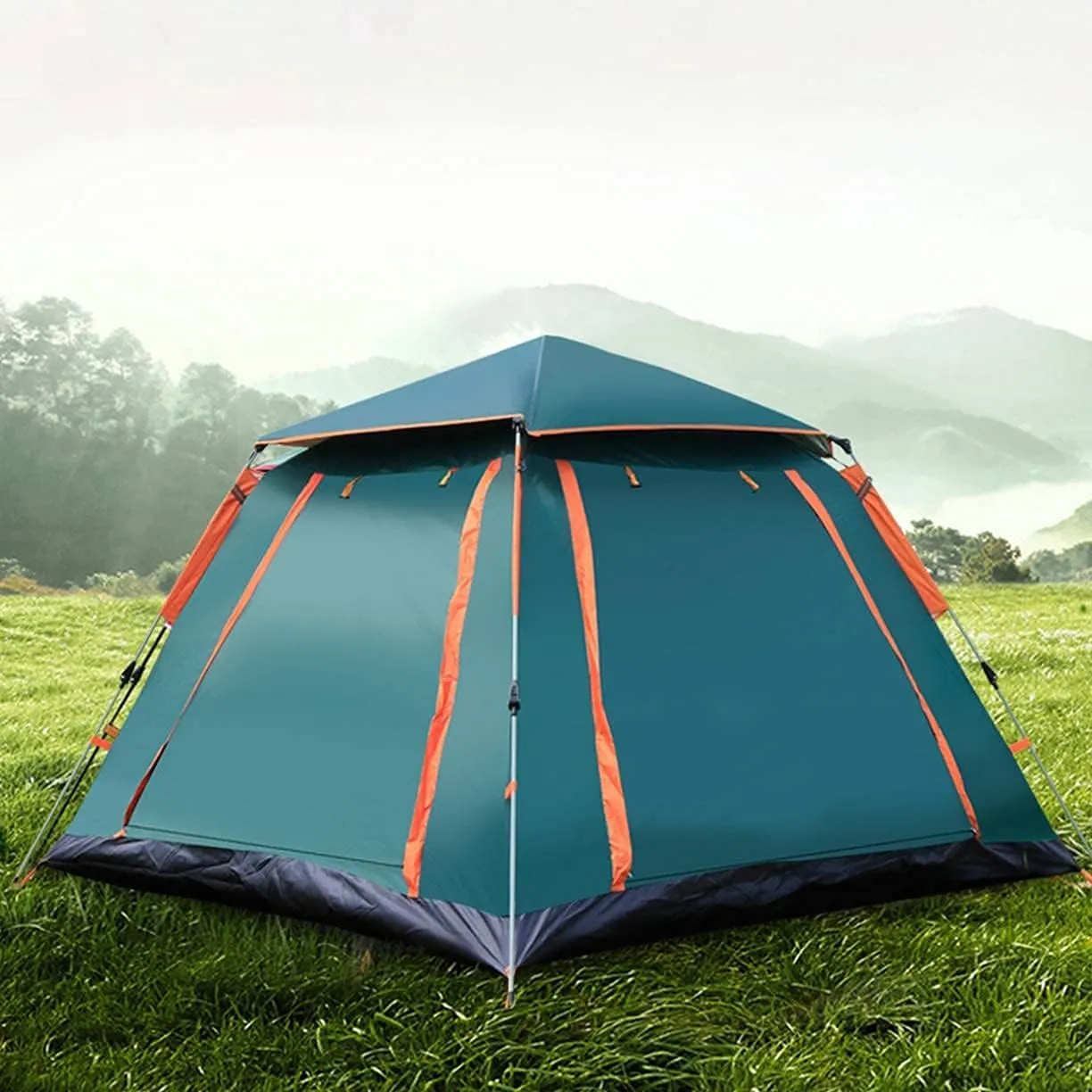 Dome Camping Tent 3-5 Person 4 Season Double Layers Anti-Windproof Tents Family Outdoor Camping Tent