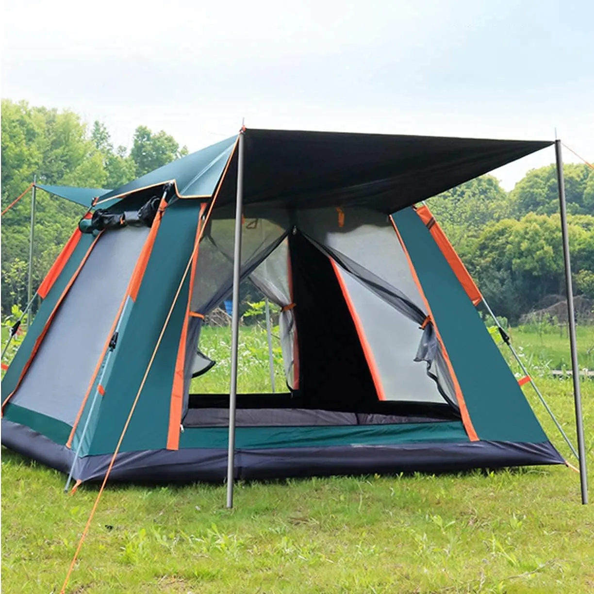 Dome Camping Tent 3-5 Person 4 Season Double Layers Anti-Windproof Tents Family Outdoor Camping Tent