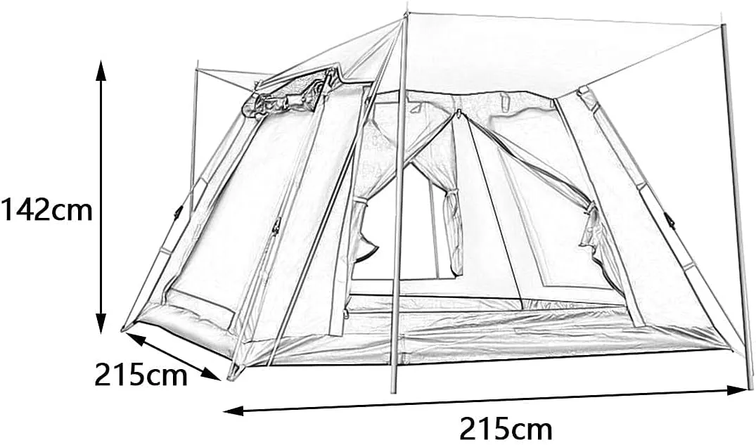 Dome Camping Tent 3-5 Person 4 Season Double Layers Anti-Windproof Tents Family Outdoor Camping Tent