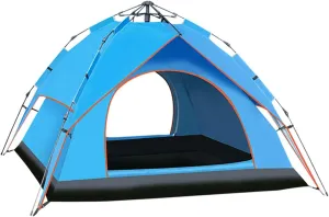 Double Layer Tent, 4 Person Camping Tent, Portable Waterproof Windproof Tent, Easy Setup for Family Camping Outdoor Hiking