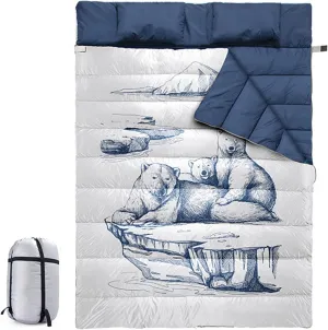 Double Sleeping Bags for Adults,Warm Cold Weather Detachable Sleeping Bag for Car Tent Campers,Waterproof Lightweight with Compression Sack Pillows
