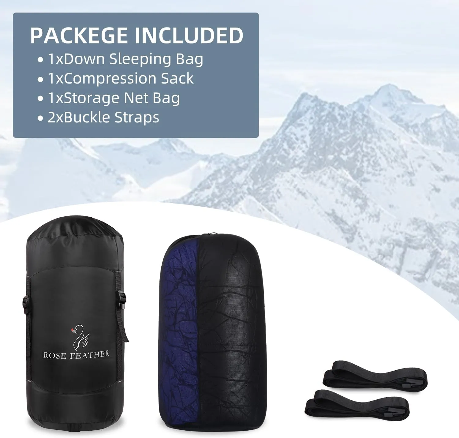 Down Camping Sleeping Bag 5 Degrees F -4 Season Waterproof Mummy Bag with Two Arm Holes,Fully Expanded as a Backpacking Quilt，Backpacking, Camping, Hiking and Other Outdoor Activities