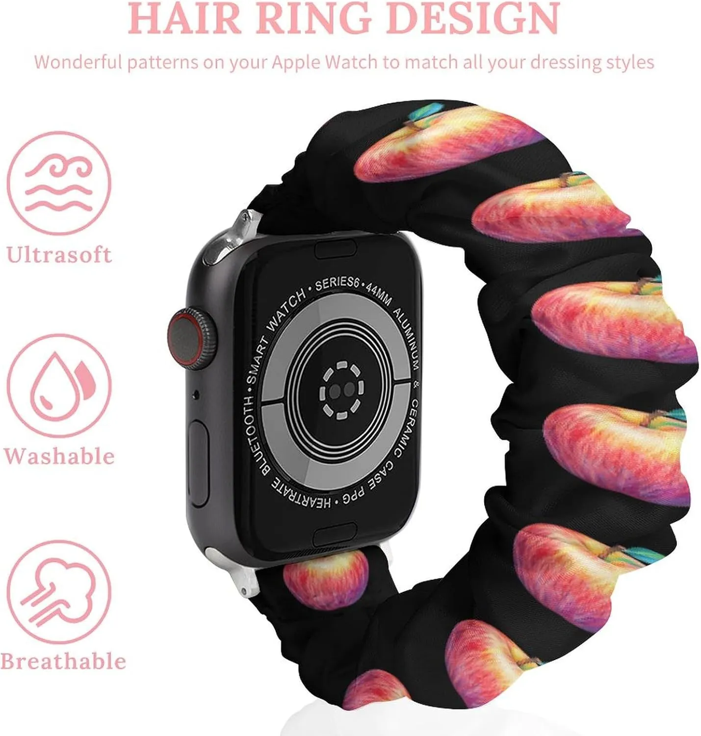 Drawing Fruit Fashion Watch Strap Scrunchies Wristbands Compatible With IWatch Series