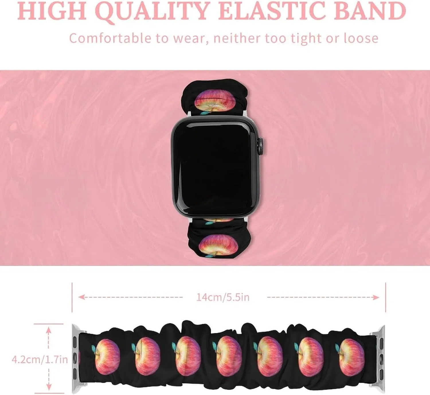Drawing Fruit Fashion Watch Strap Scrunchies Wristbands Compatible With IWatch Series