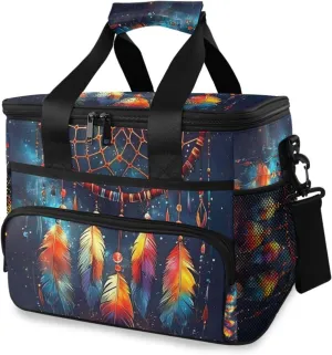 Dream Catcher Galaxy Astrology Cooler Bag Insulated Cooler Soft Sided Cooler 24 Can Portable Picnic Bag Large Leakproof Lunch Bag Box for Beach Grocery Camping Travel Car Men Women