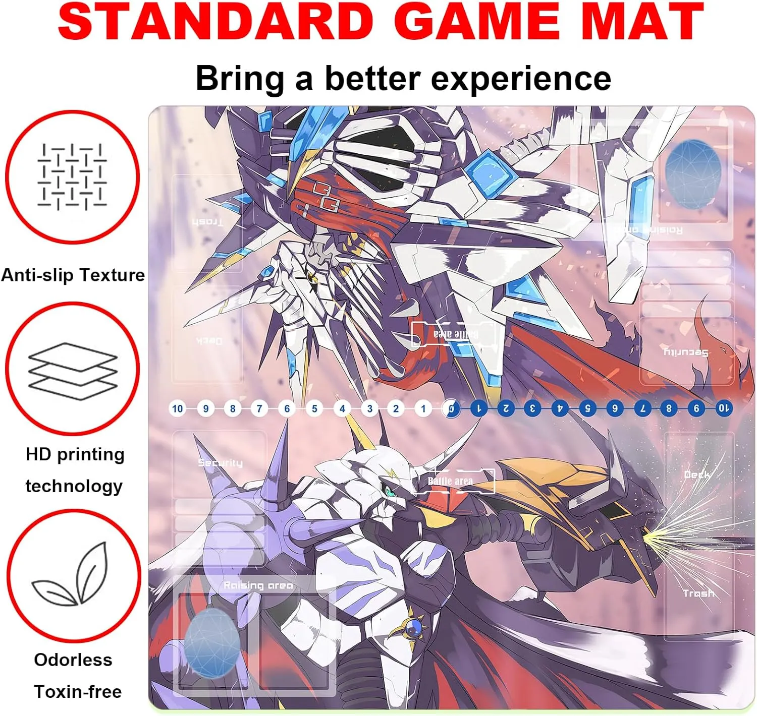 DTCG playmat 2 Player playmat Duel Mat Gaming Competition Pad Mat Card Binder Deck 60 * 60CM 23.6x23.6in
