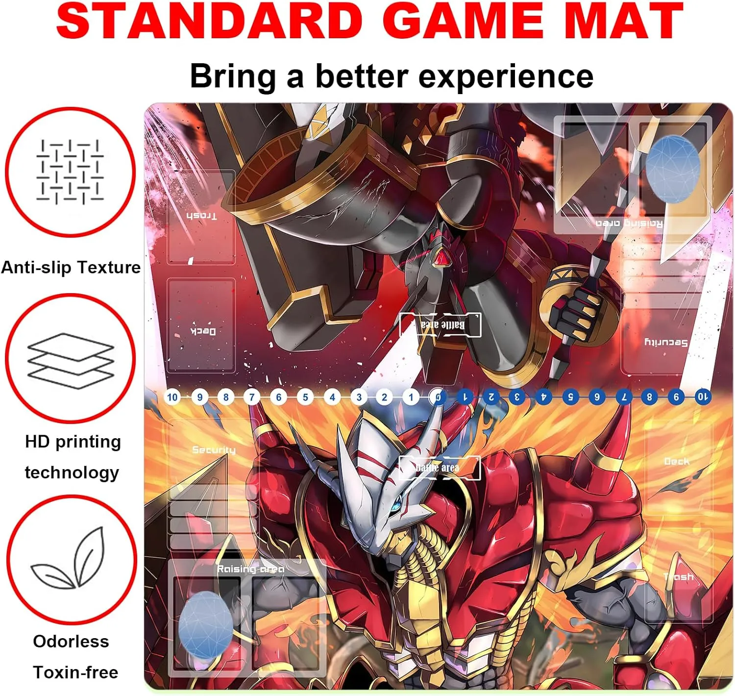 DTCG playmat 2 Player playmat Duel Mat Gaming Competition Pad Mat Card Binder Deck 60 * 60CM 23.6x23.6in