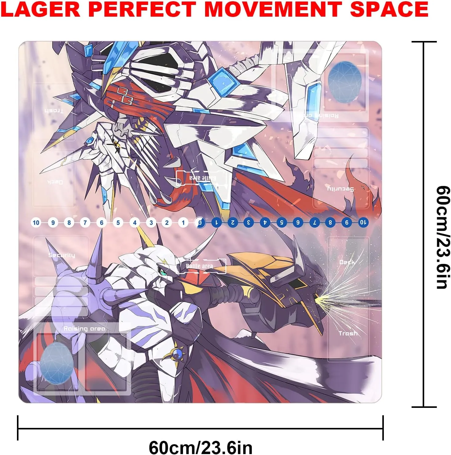 DTCG playmat 2 Player playmat Duel Mat Gaming Competition Pad Mat Card Binder Deck 60 * 60CM 23.6x23.6in