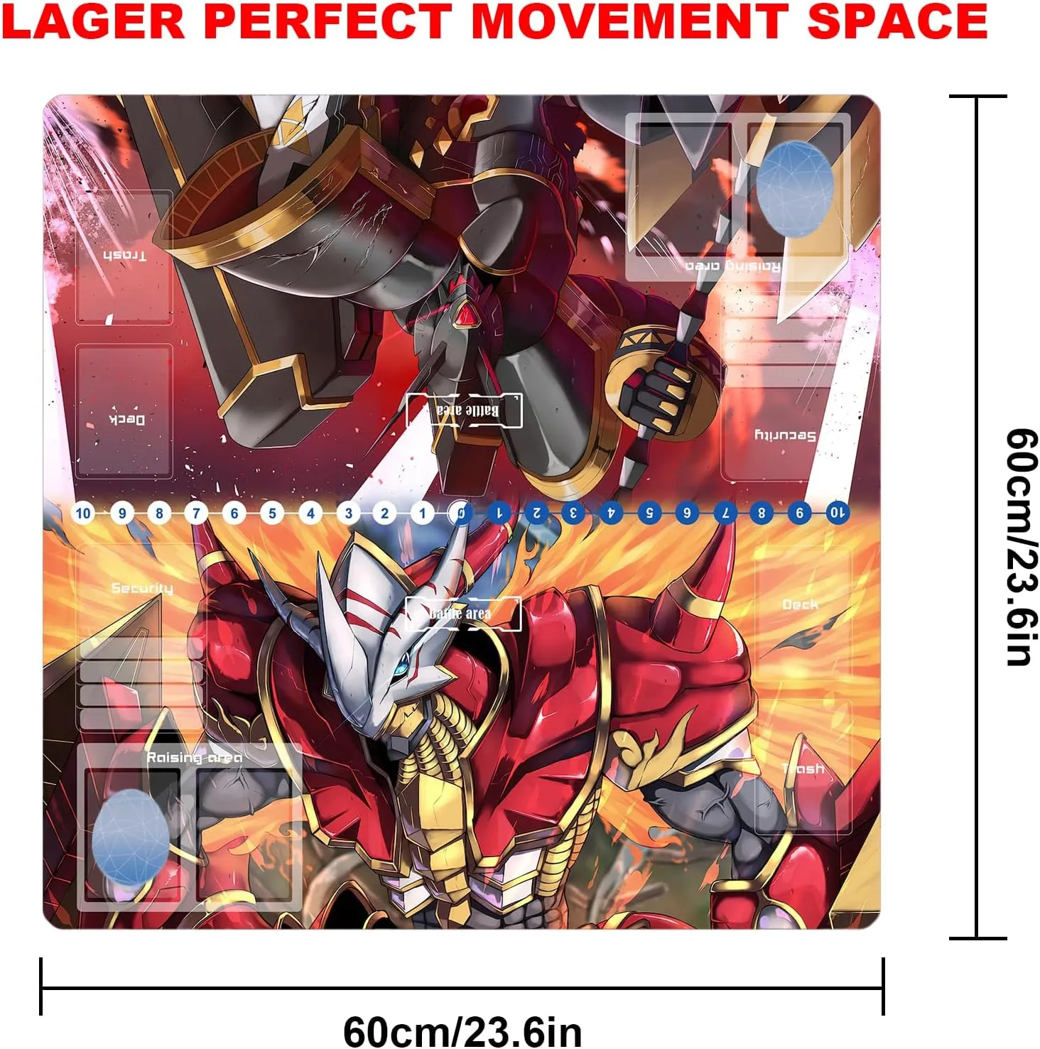 DTCG playmat 2 Player playmat Duel Mat Gaming Competition Pad Mat Card Binder Deck 60 * 60CM 23.6x23.6in