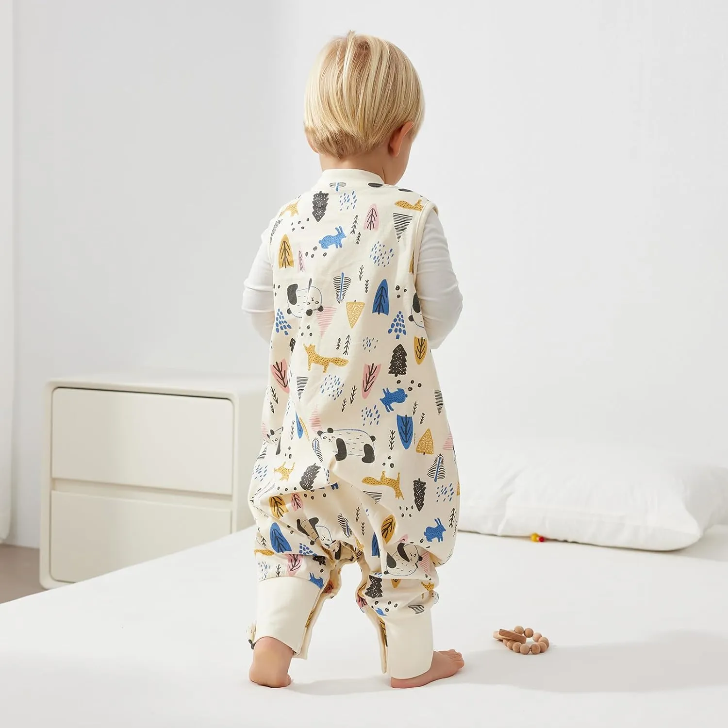 Duomiaomiao 0.5 TOG Toddler Sleep Sack 12-24 Months 100% Cotton Lightweight Baby Sleep Sack with Feet, Breathable Comfy Toddler Wearable Blanket