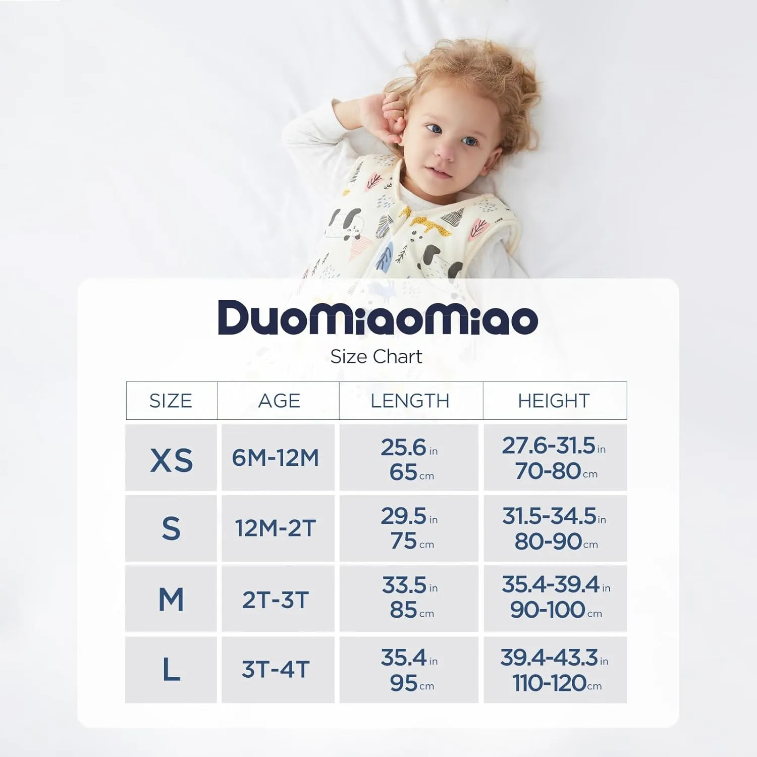 Duomiaomiao 0.5 TOG Toddler Sleep Sack 12-24 Months 100% Cotton Lightweight Baby Sleep Sack with Feet, Breathable Comfy Toddler Wearable Blanket