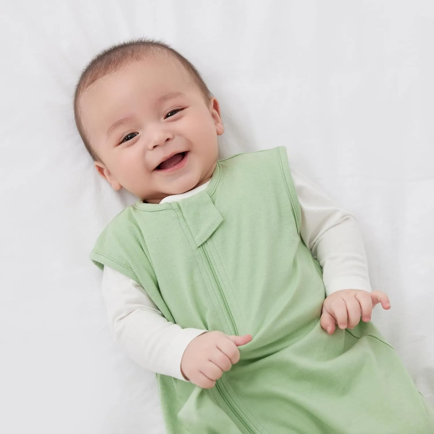 Duomiaomiao 3 Pack Baby Sleep Sack 100% Organic Cotton Lightweight Breathable Comfy Toddler Sleeping Sack (0.5tog Green Leaves, Medium)
