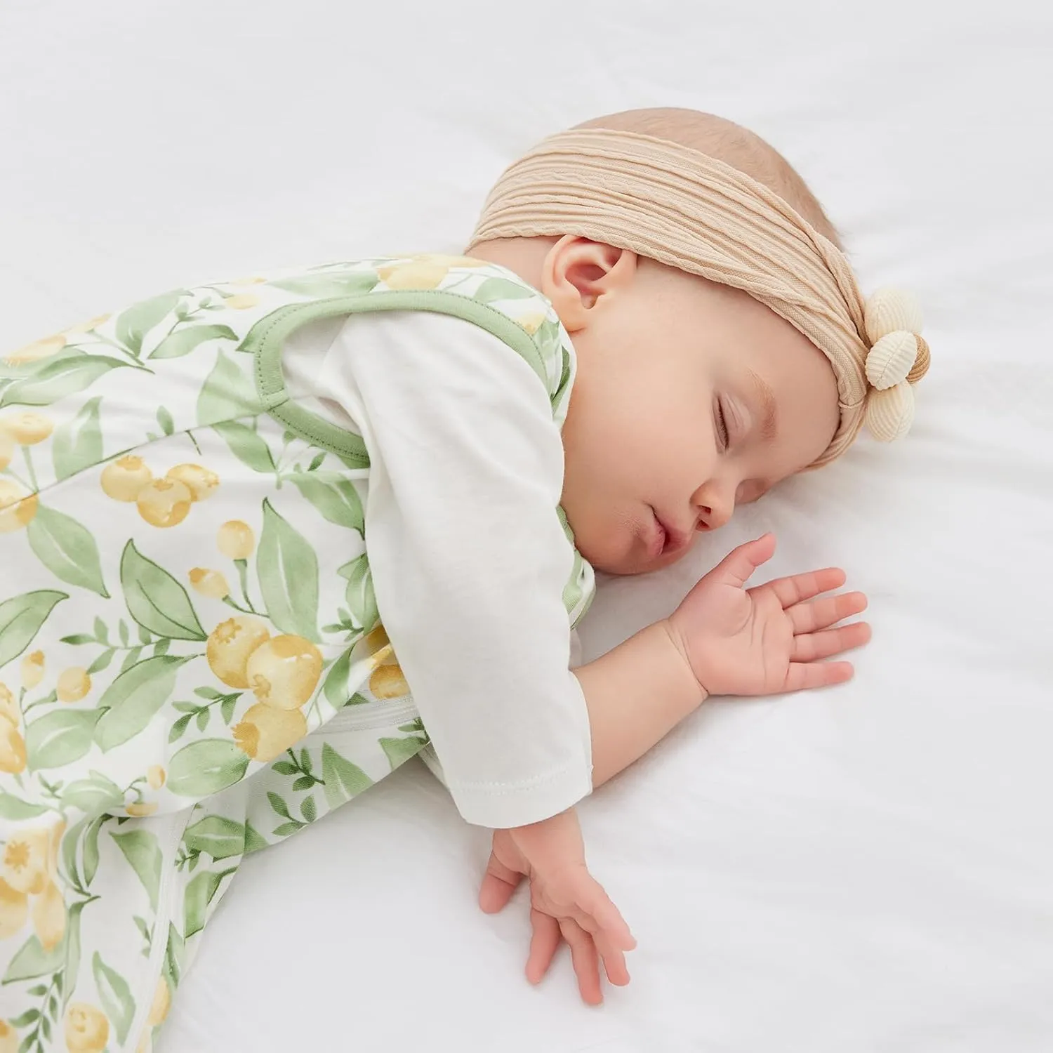 Duomiaomiao 3 Pack Baby Sleep Sack 100% Organic Cotton Lightweight Breathable Comfy Toddler Sleeping Sack (0.5tog Green Leaves, Medium)