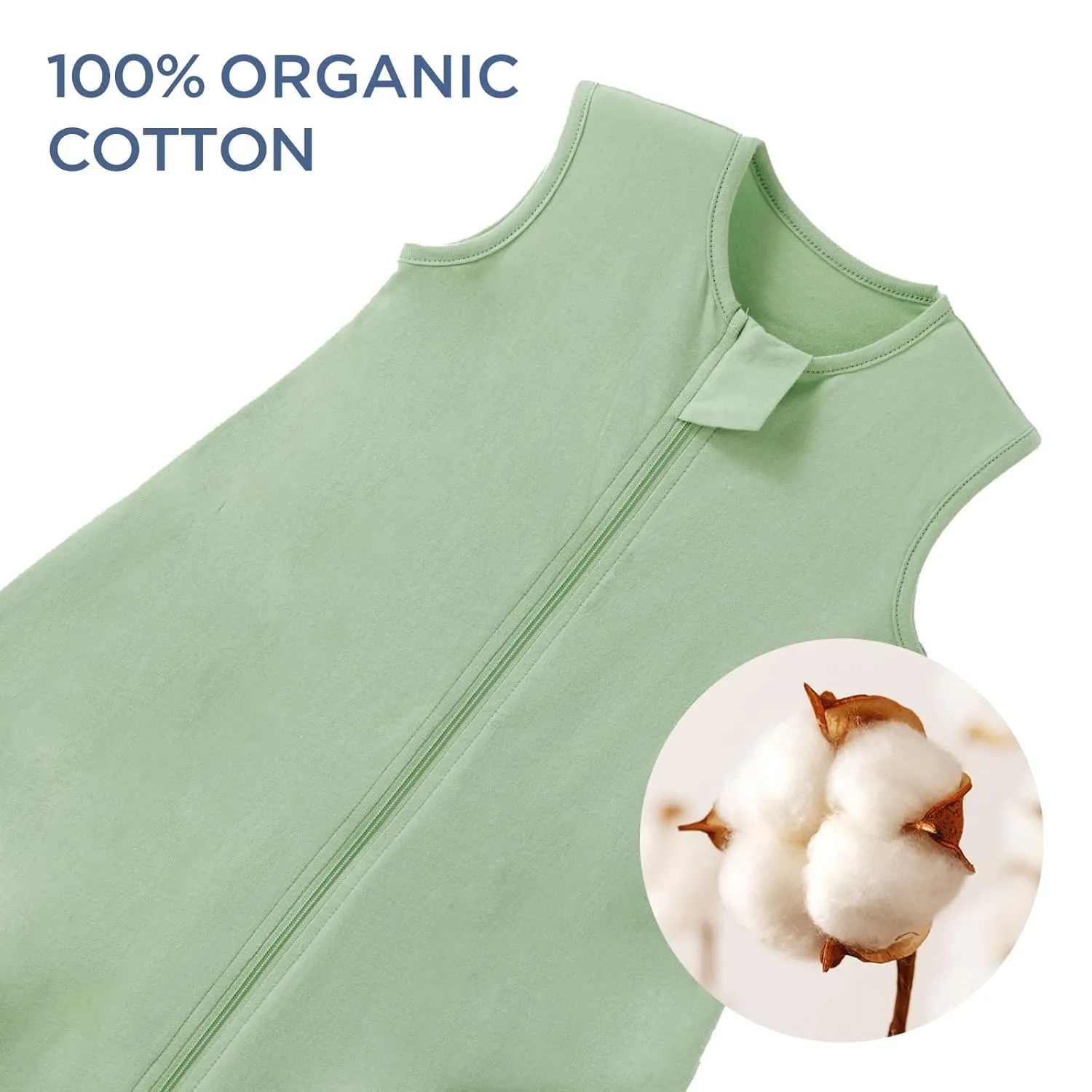 Duomiaomiao 3 Pack Baby Sleep Sack 100% Organic Cotton Lightweight Breathable Comfy Toddler Sleeping Sack (0.5tog Green Leaves, Medium)