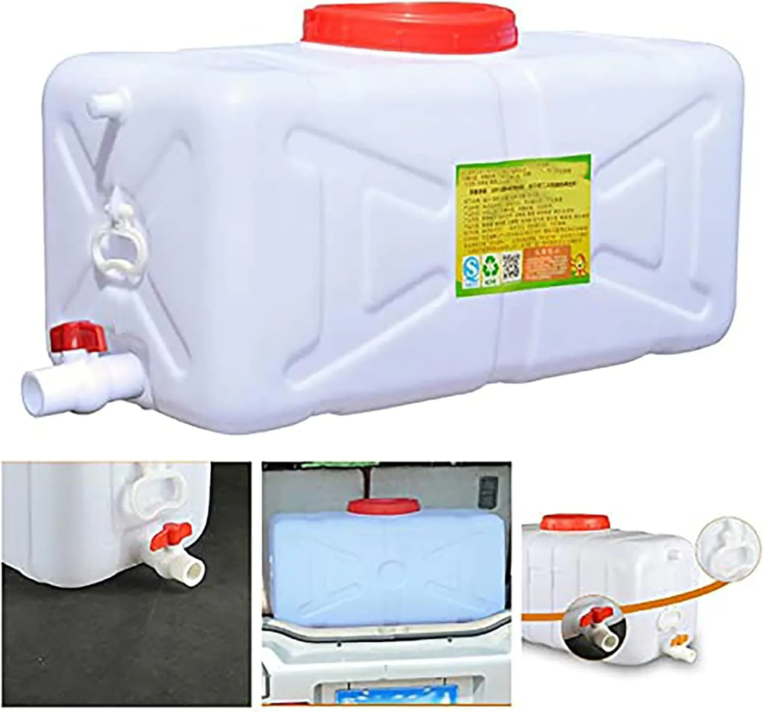 Durable and Reliable Water Storage Containers, Large Drop-Resistant Plastic Water Tank Household Water Storage Solution for Outdoor Camping RV Self-Driving Tour(Size:80L)