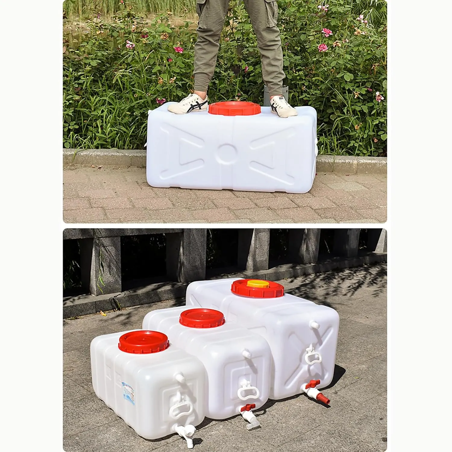 Durable and Reliable Water Storage Containers, Large Drop-Resistant Plastic Water Tank Household Water Storage Solution for Outdoor Camping RV Self-Driving Tour(Size:80L)
