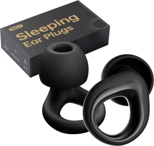 Ear Plugs for Sleeping Noise Cancelling, Reusable Silicone Earplugs for Sleeping, Noise Reduction, Deep Focus, Travel, High Fidelity Hearing Protection, 30dB Noise Reduction（Black）