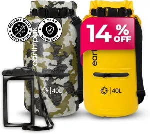 Earth Pak Waterproof Dry Bag with Zippered Pocket - Waterproof Dry Bag Backpack Keeps Gear Dry for Boating, Camping, Fishing, Beach Drybag, Kayak Accessories - Dry Bags Waterproof with Phone Case