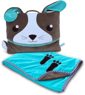Easter - Cute Travel Pillow and Blanket Set - Portable Comfort Item for Children - Sky (Blue Bunny)