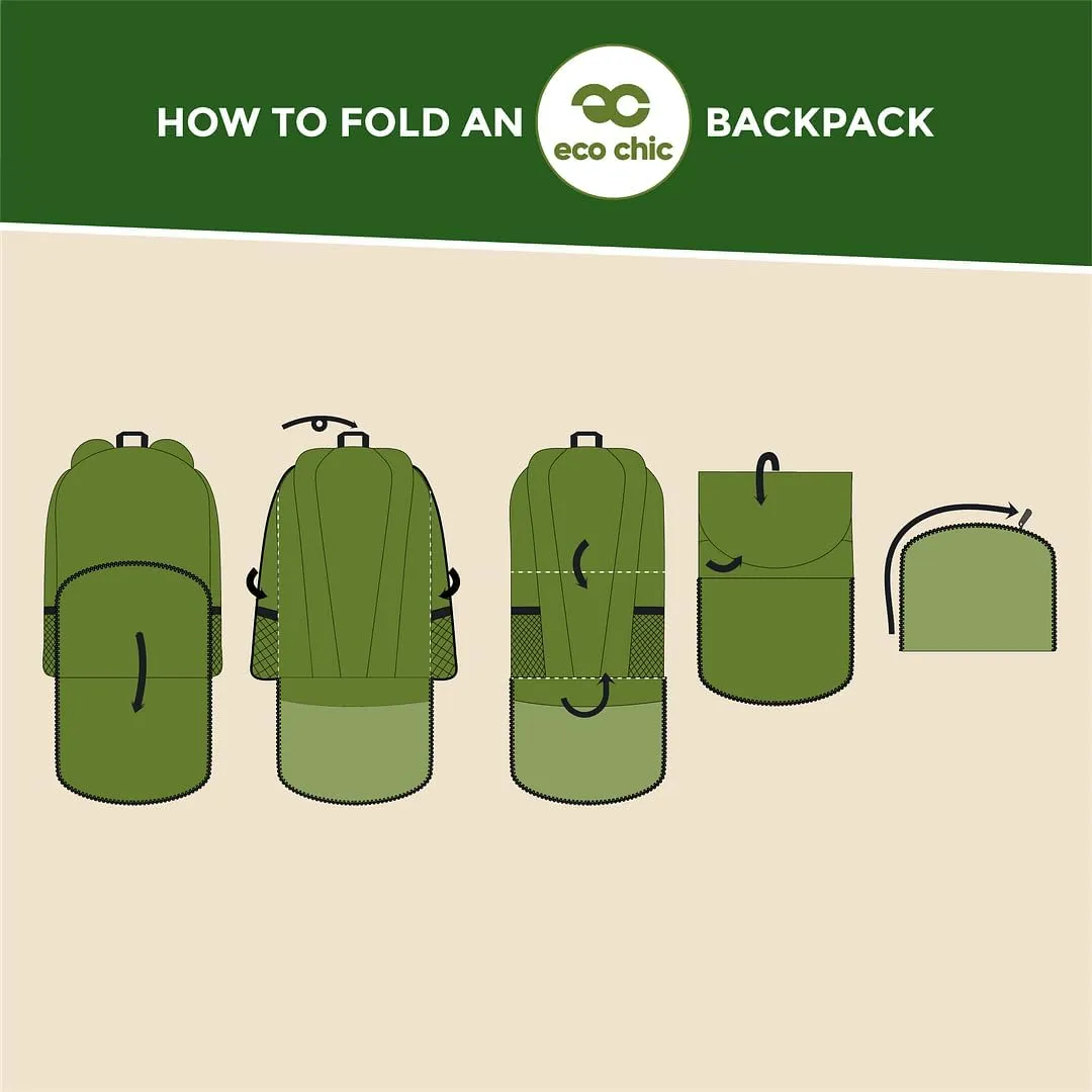 ECO CHIC Hiking Lightweight Packable Backpack - Foldable Daypack for Travel & Hiking & Outdoor Adventures - Waterproof Backpack from Recycled Materials (Glasses Cats Multiple)