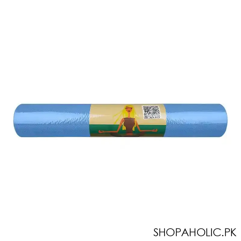 Eco Friendly Foldable Yoga Mat, EVA 4mm, For Floor, Pilates, Home Gym, Blue